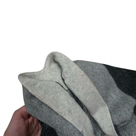 VINCE Cashmere & Wool Sz S Gray & Black Color Block Striped Open Front Cardigan - Picture 7 of 15